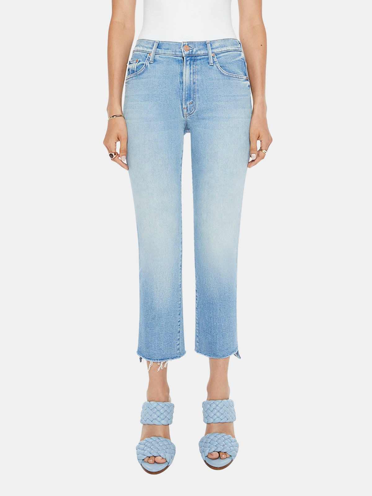 The Insider Crop Step Fray - Periwinkle