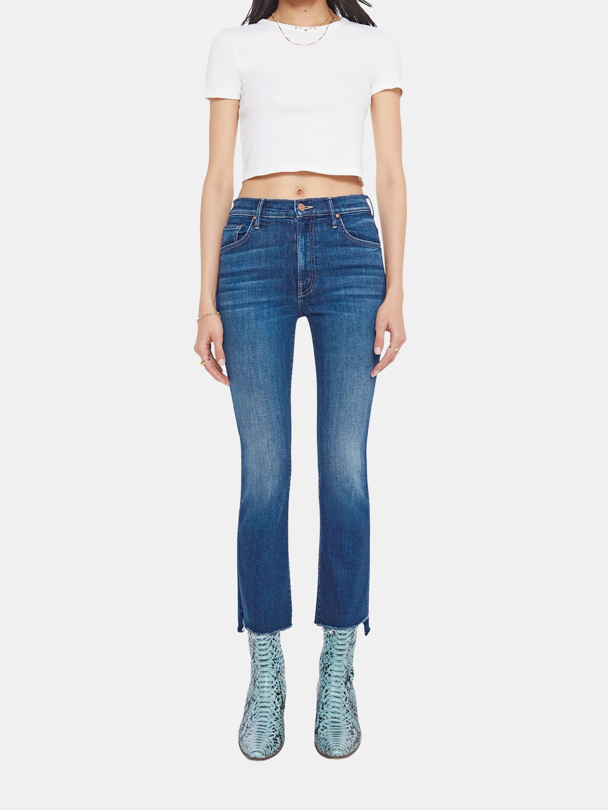 The Insider Crop Step Fray - Periwinkle