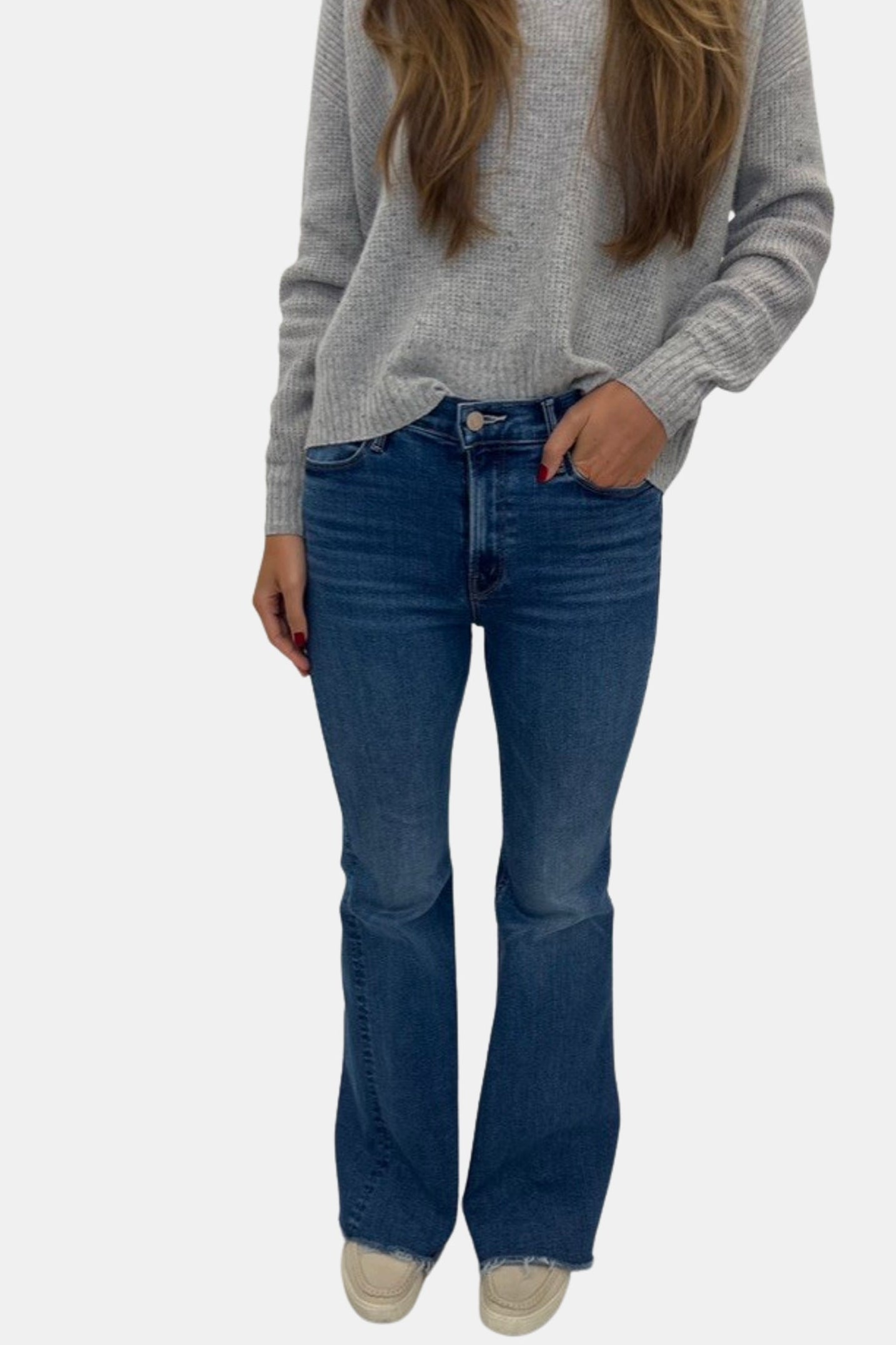 Mother Denim | The Doozy Sneak Fray | Periwinkle