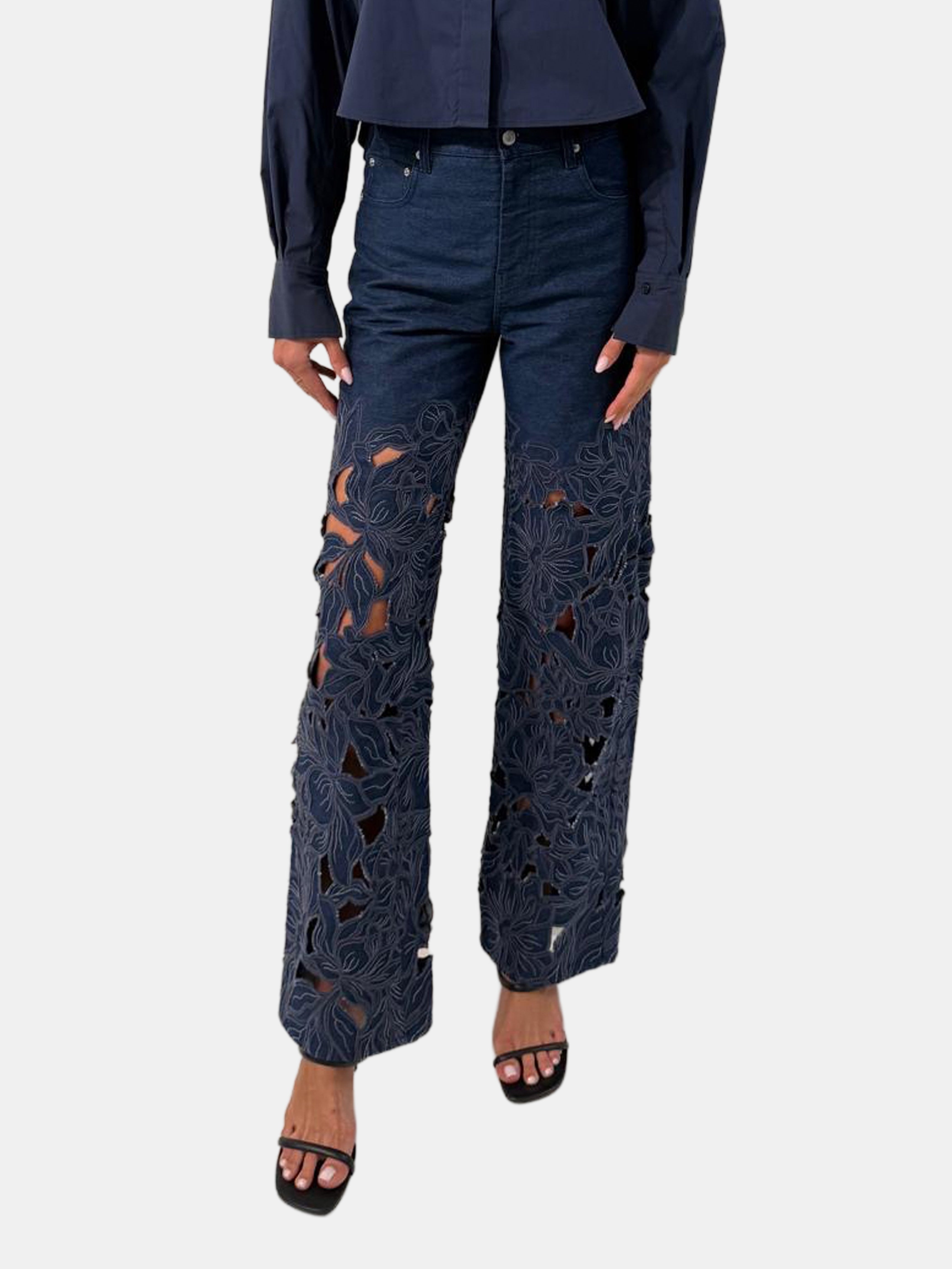 SIMKHAI | Betty Straight Leg Jean | Periwinkle