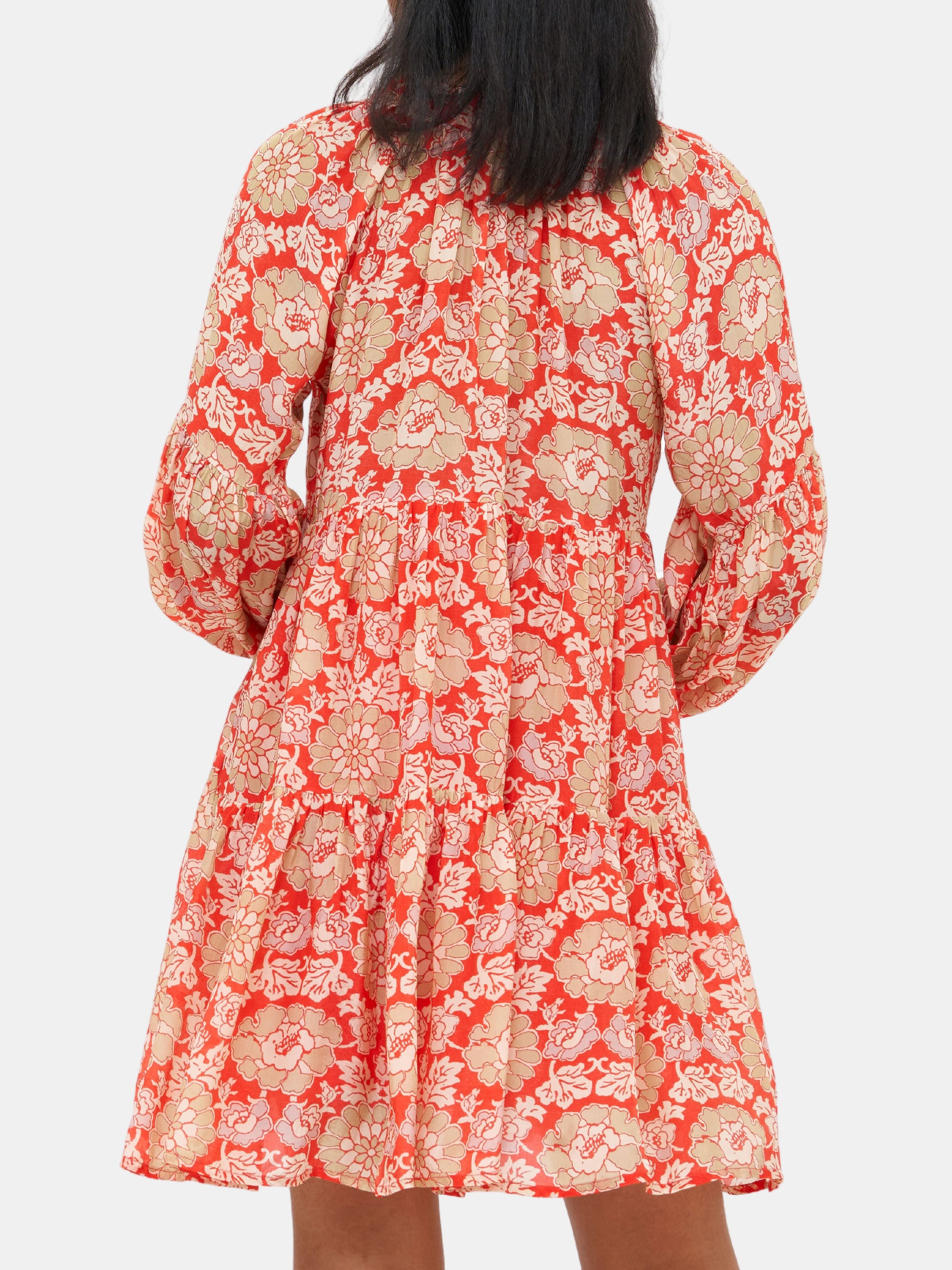 Balloon Sleeve Short Dress - Periwinkle