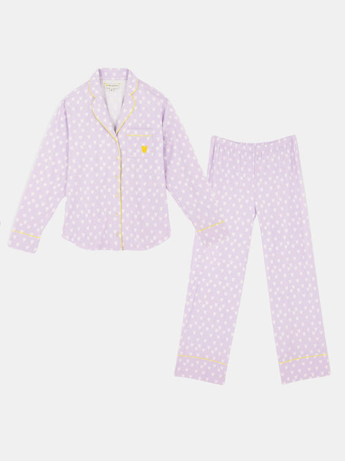 Betty Pajama Set Pop Heart Reverse - Periwinkle 