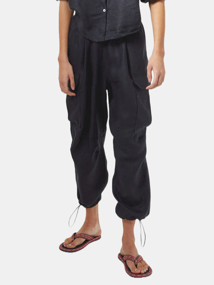 Cargo Linen Pant - Periwinkle