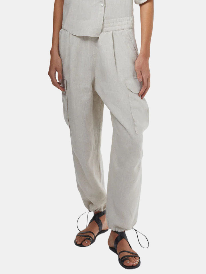 Cargo Linen Pant - Periwinkle