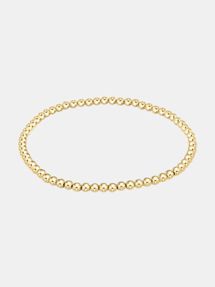 Classic Gold 3mm Bead Bracelet - Periwinkle