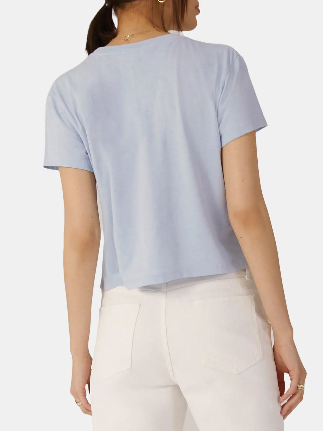 Favorite Daughter Cropped Collegiate Tee - Periwinkle
