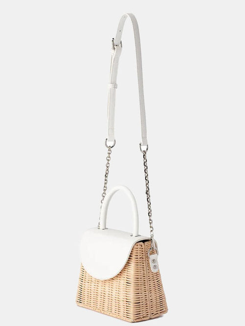 Donna Straw Top Handle Bag - Periwinkle 
