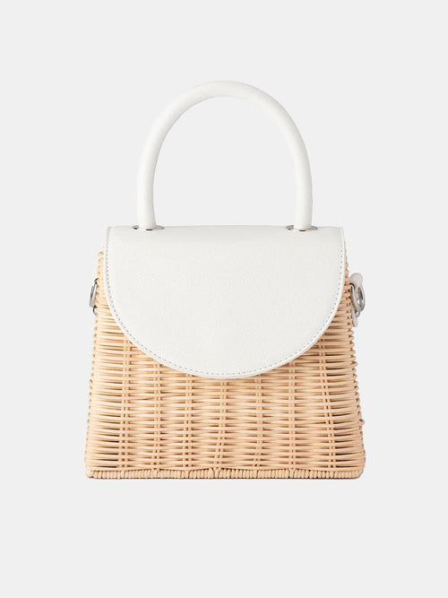 Donna Straw Top Handle Bag - Periwinkle 