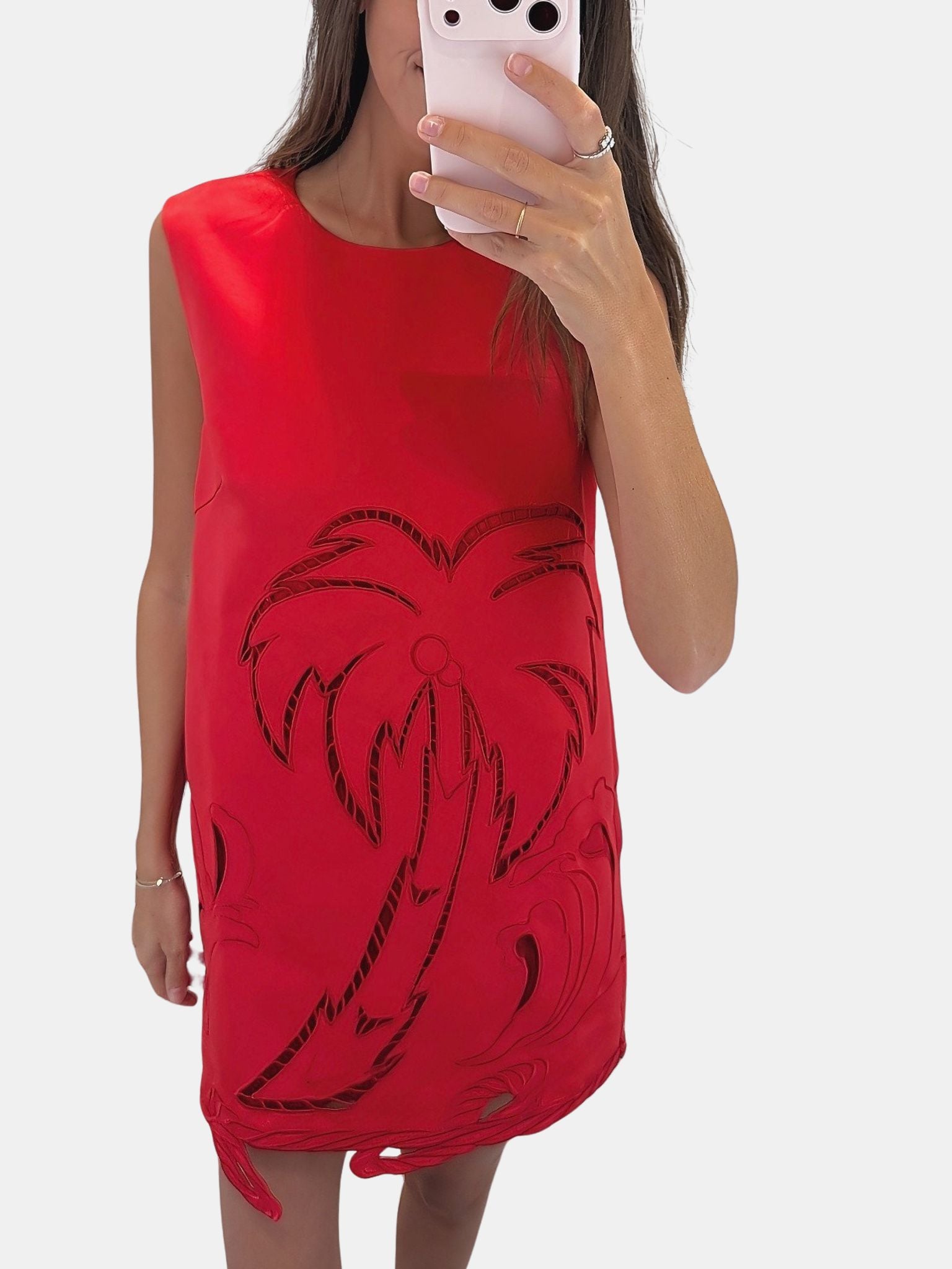 knee length dresses for ladies Yvonne Appliqué Floral Mini Dress main image 0