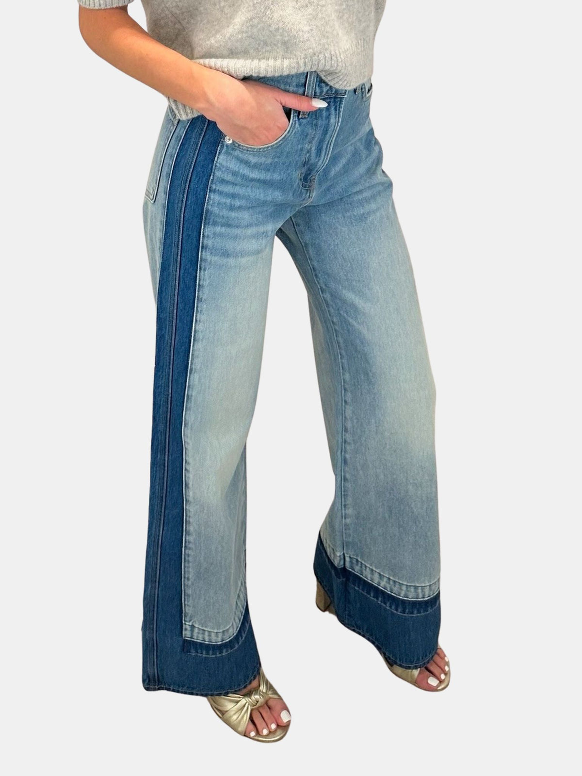 Taylor High Rise Wide Leg - Periwinkle