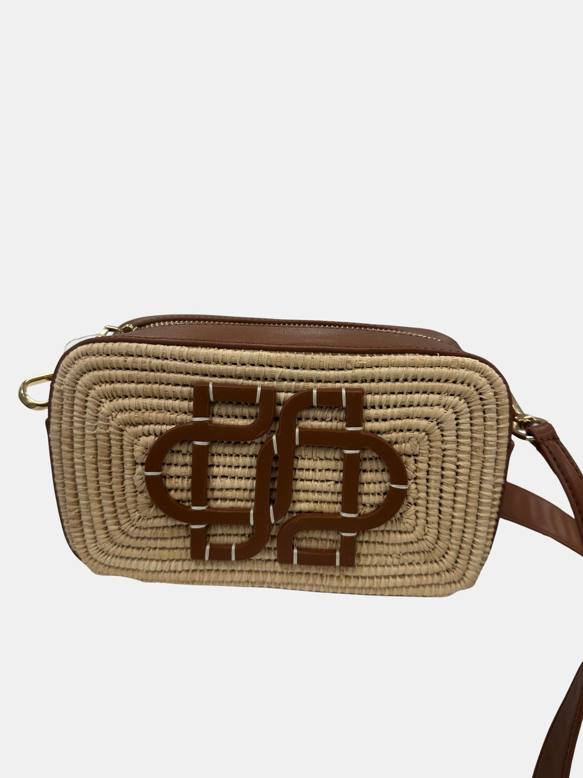 Talia Raffia Camera Bag - Periwinkle