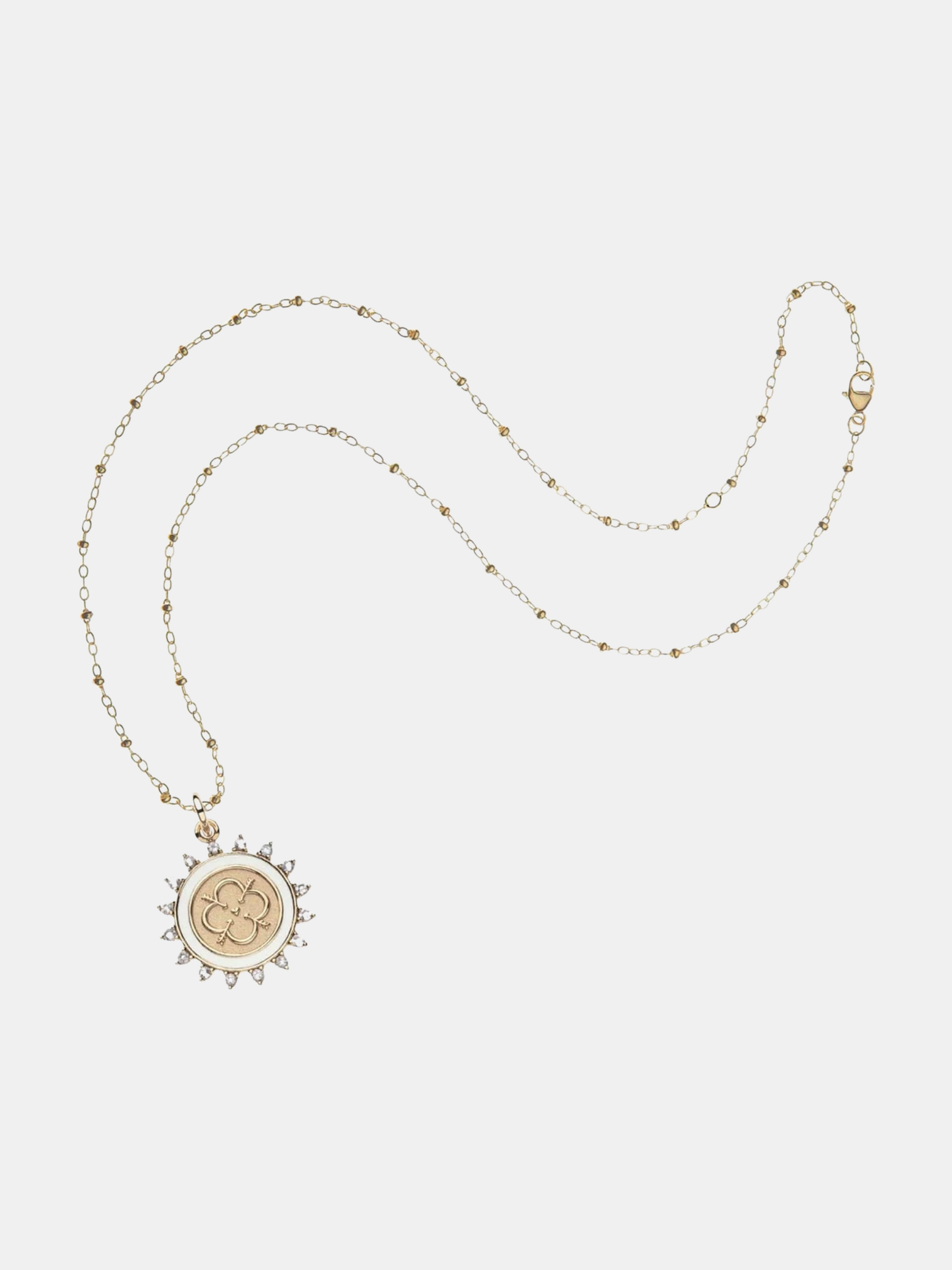 Love Embellished Coin Necklace - Periwinkle