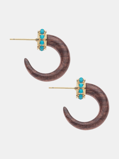Wood Hoop Earring