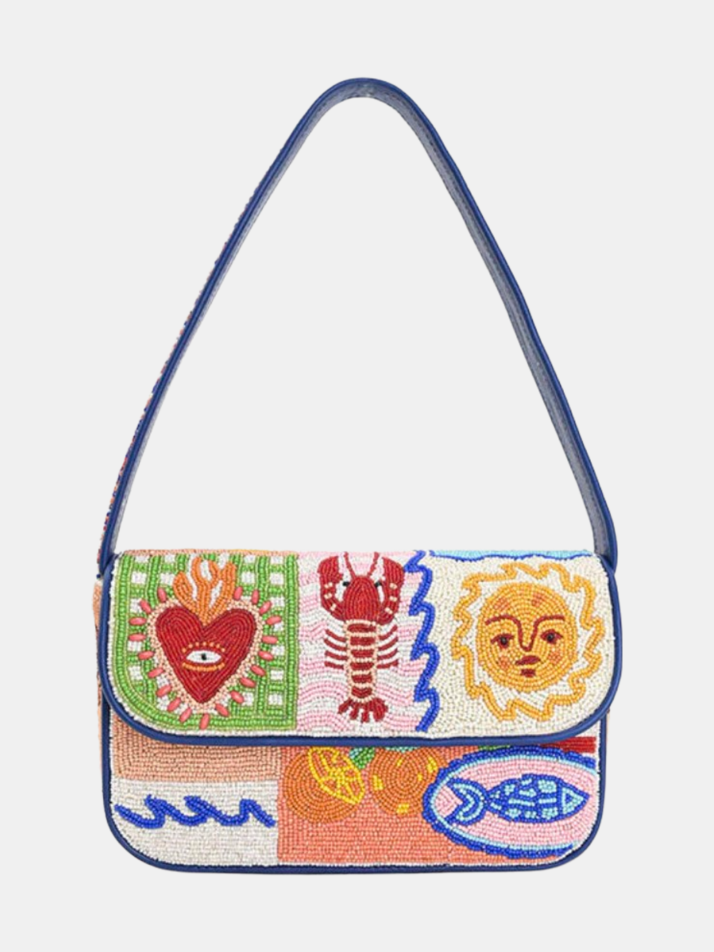 Sun & Sea Beaded Shoulder Bag