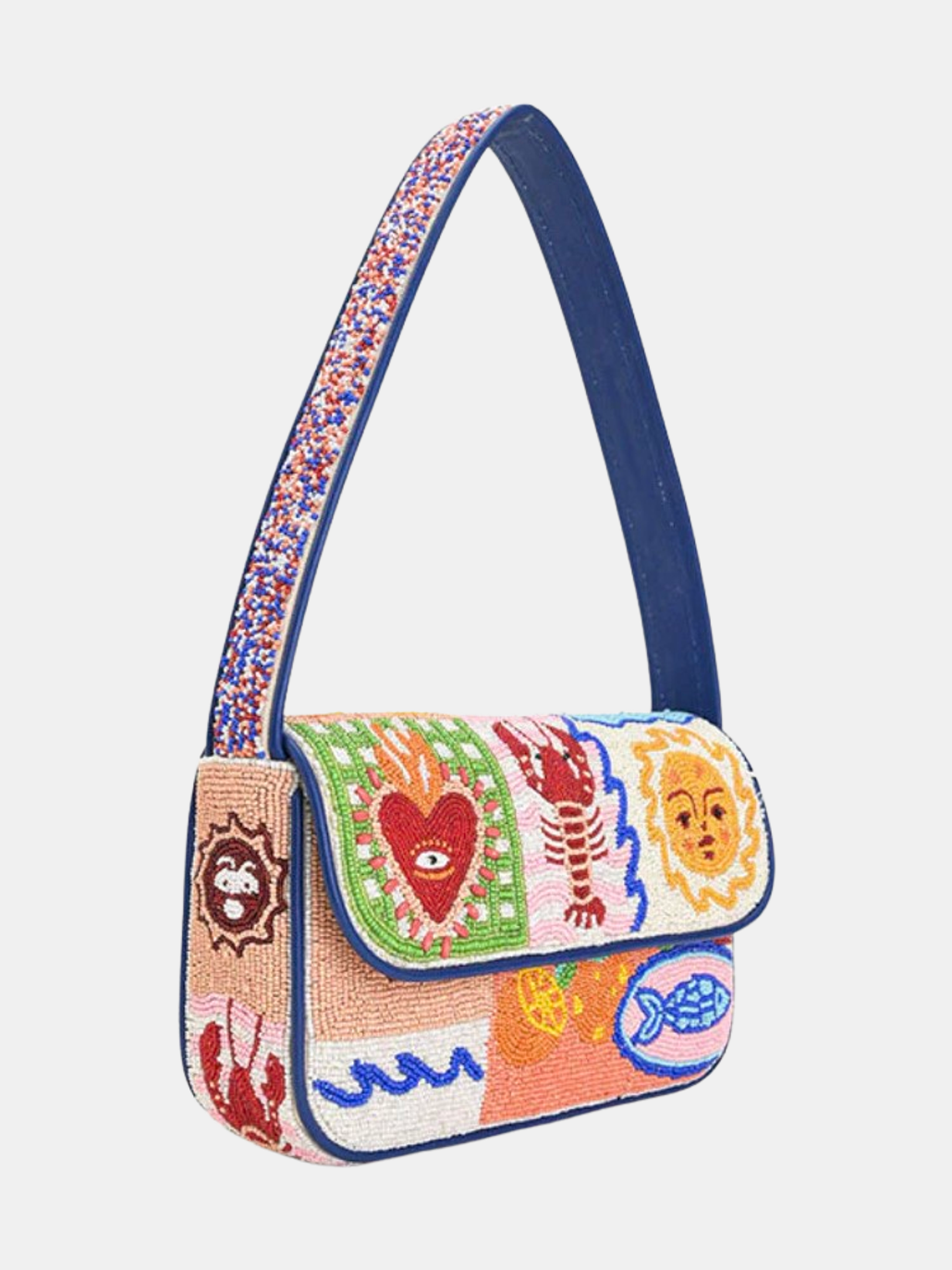 Sun & Sea Beaded Shoulder Bag