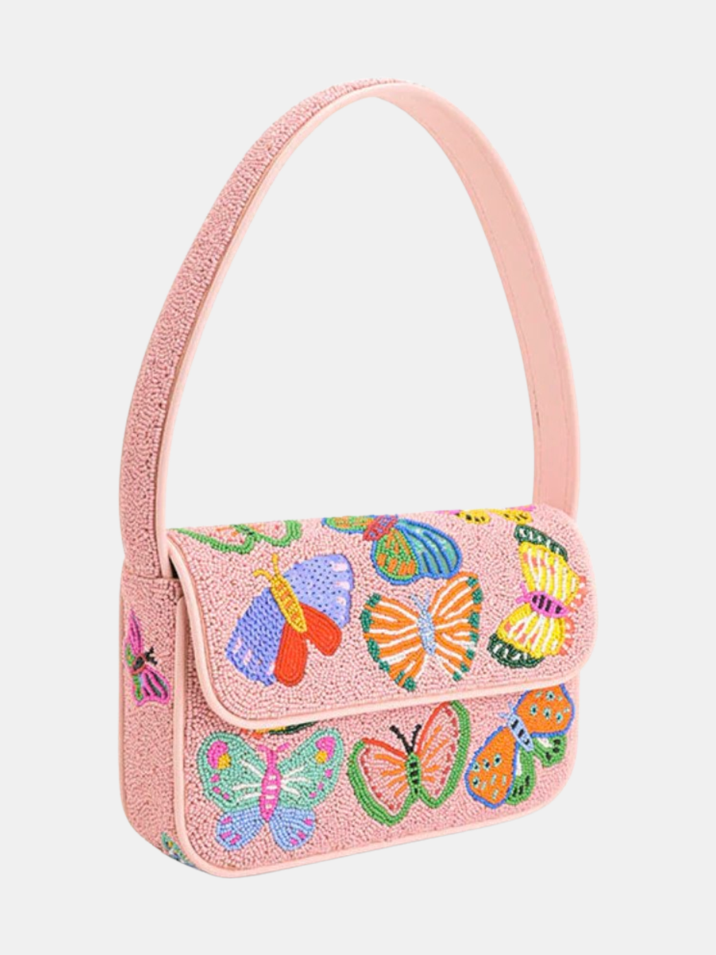 Butterfly Garden Beaded Shoulder Bag