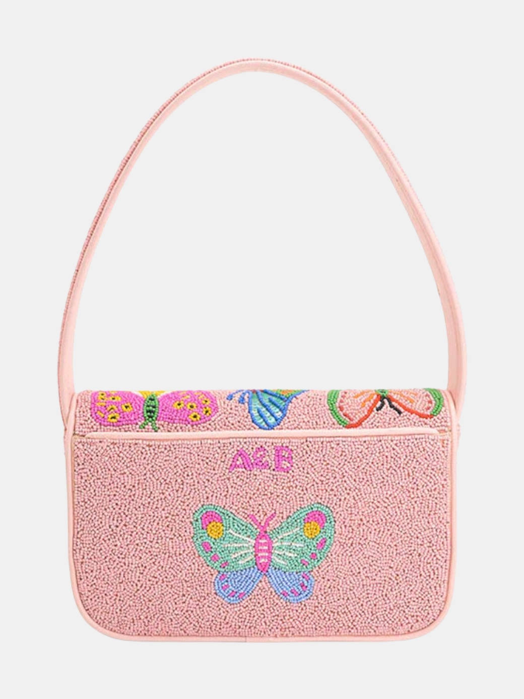 Butterfly Garden Beaded Shoulder Bag
