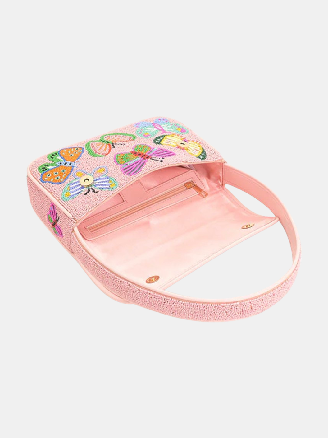 Butterfly Garden Beaded Shoulder Bag
