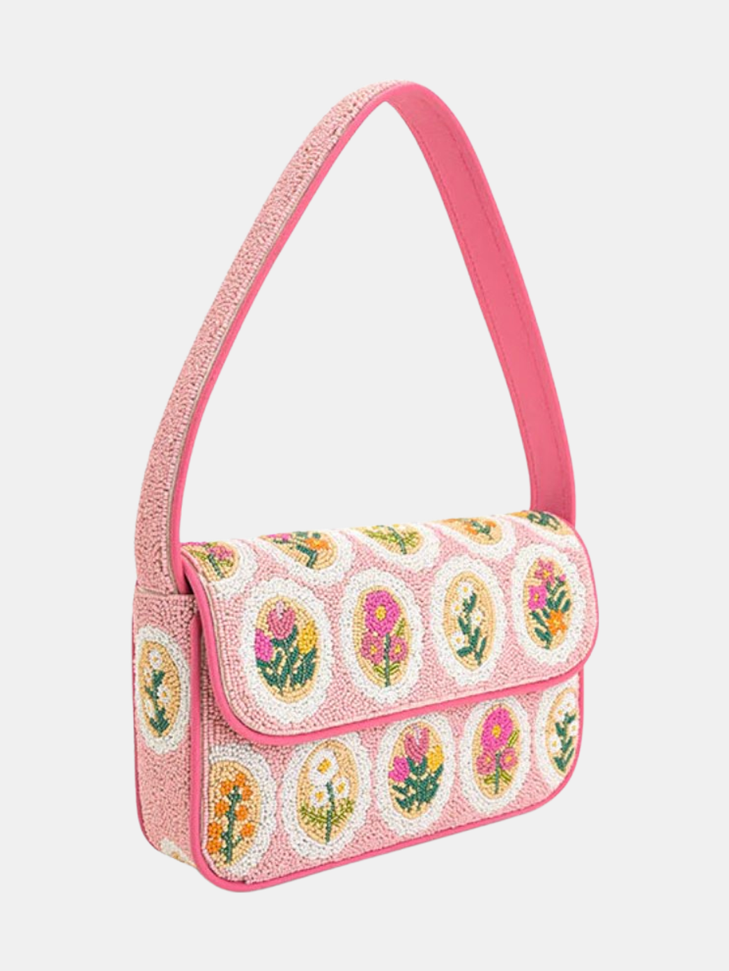 Blooming Medallions Beaded Shoulder Bag