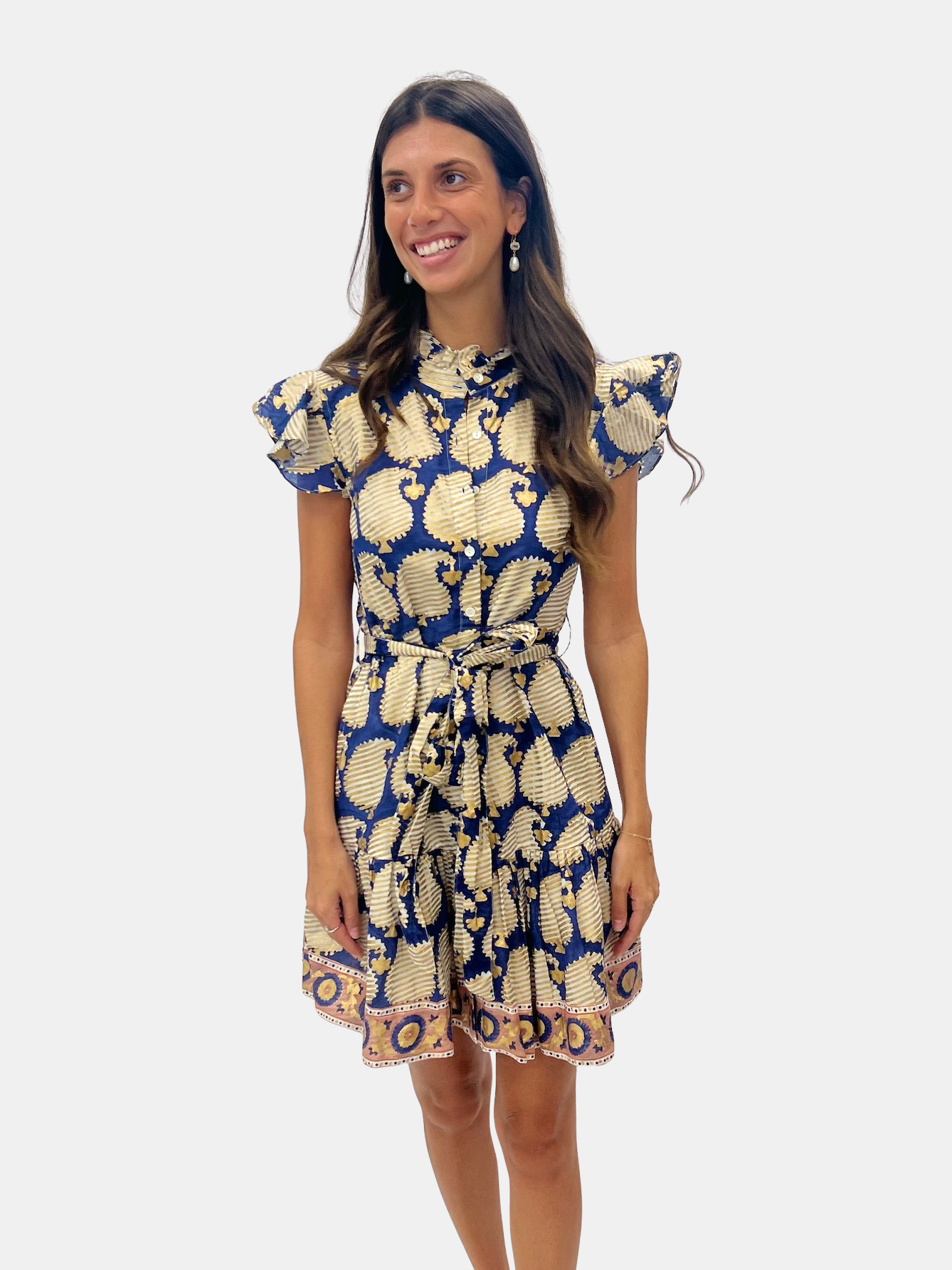 Ruffle Collar Button Mini