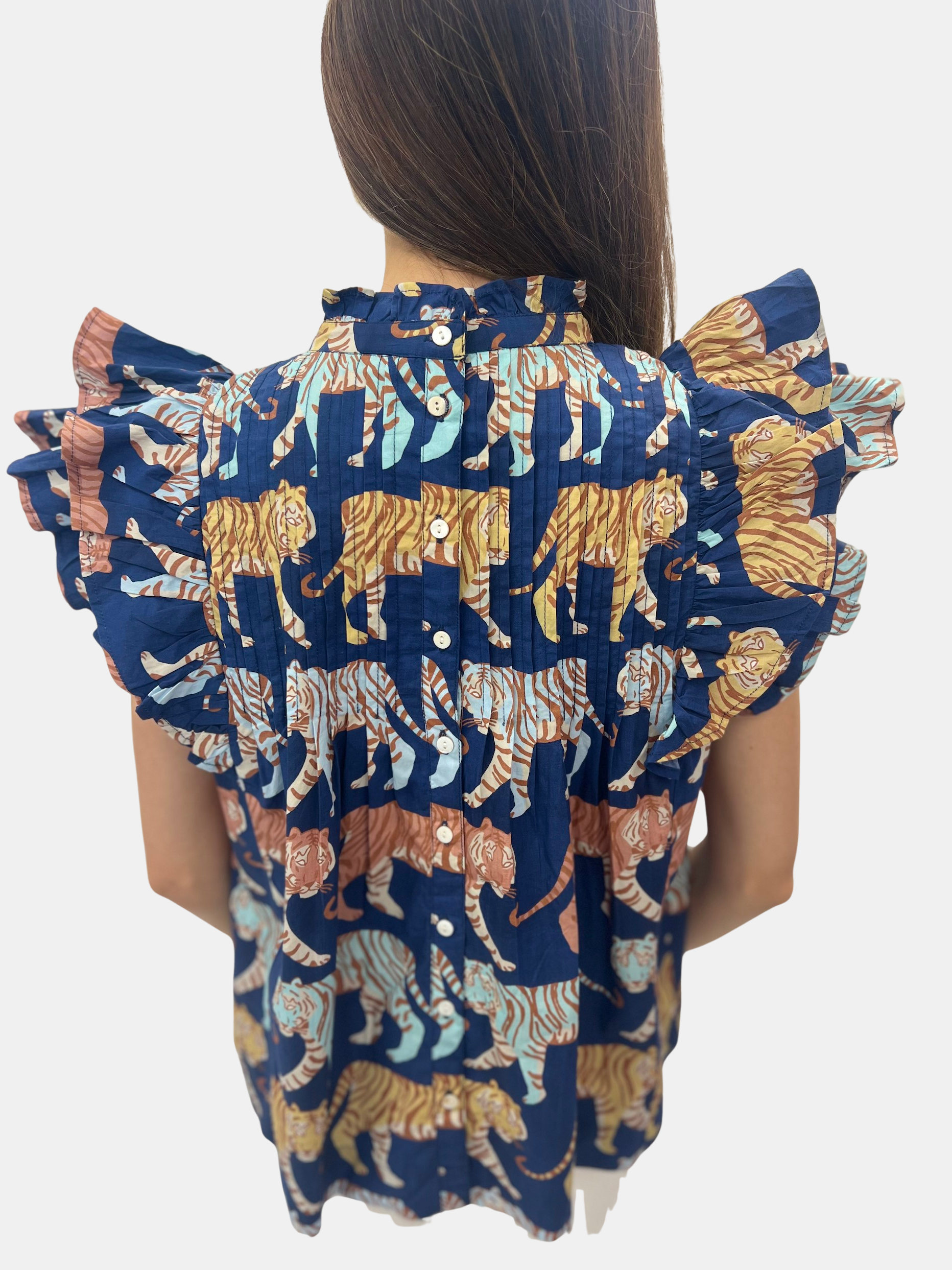 Pintuck Ruffle Top