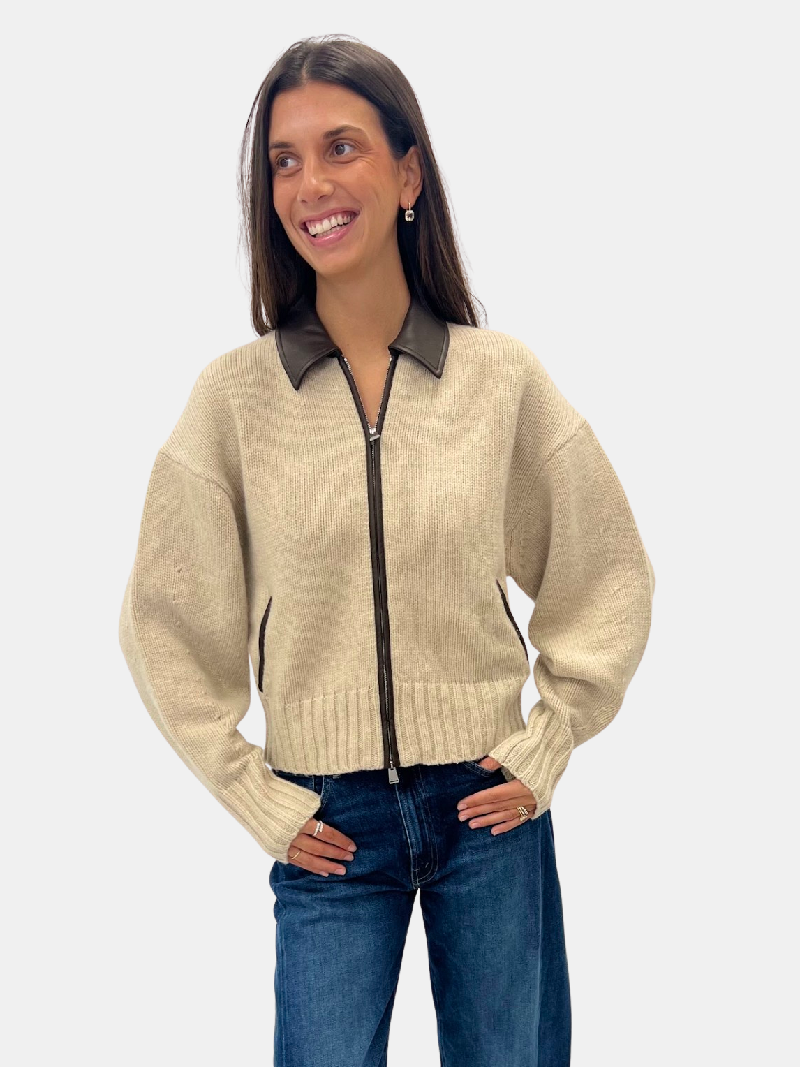 Zofia Zipper Cardigan