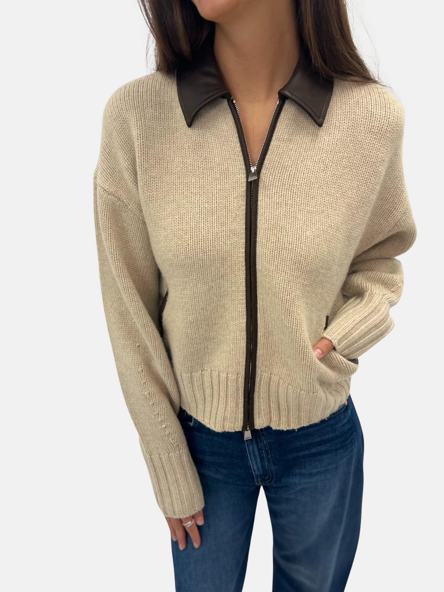 Zofia Zipper Cardigan