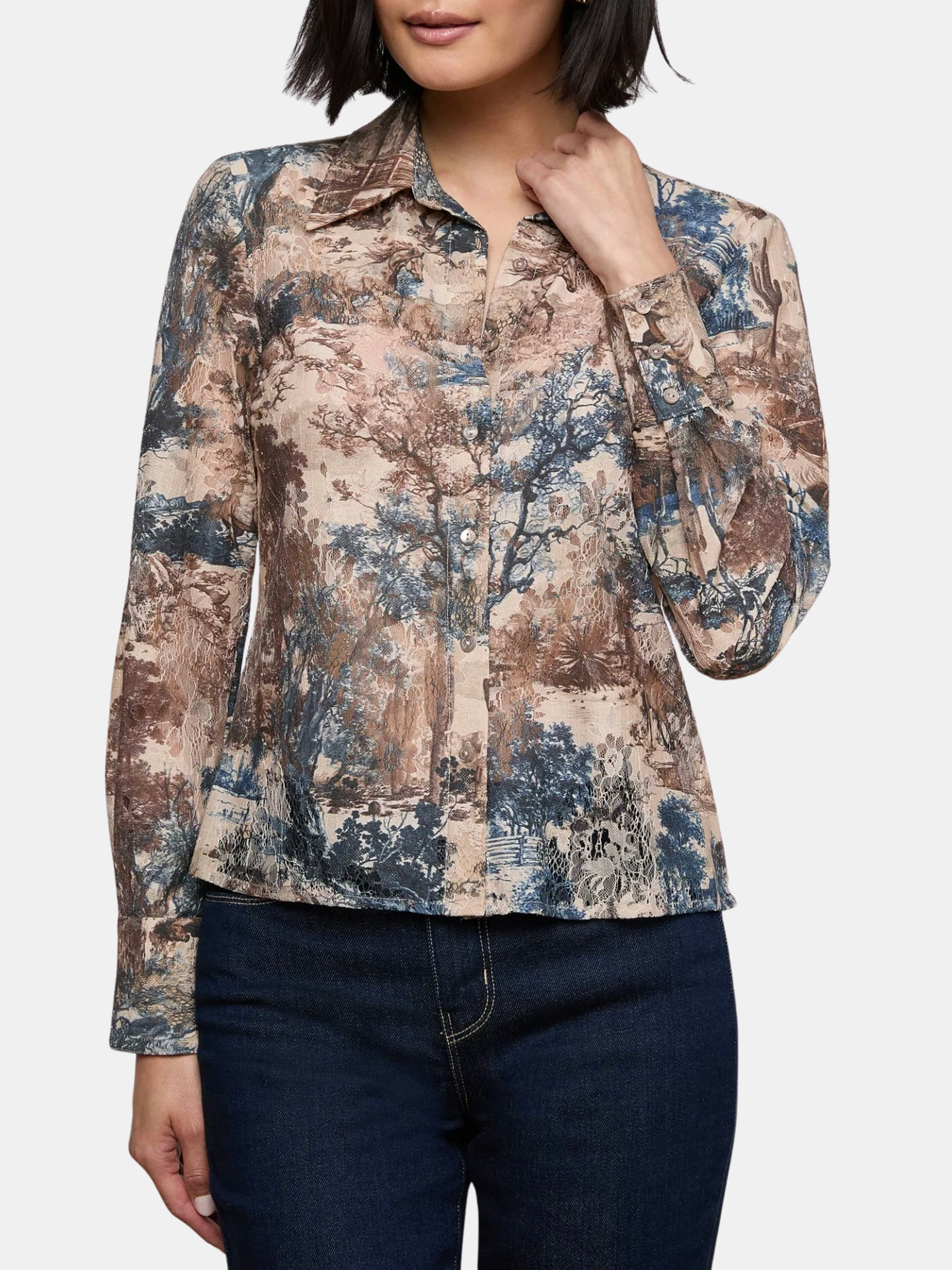 Maia Lace Buttondown Blouse