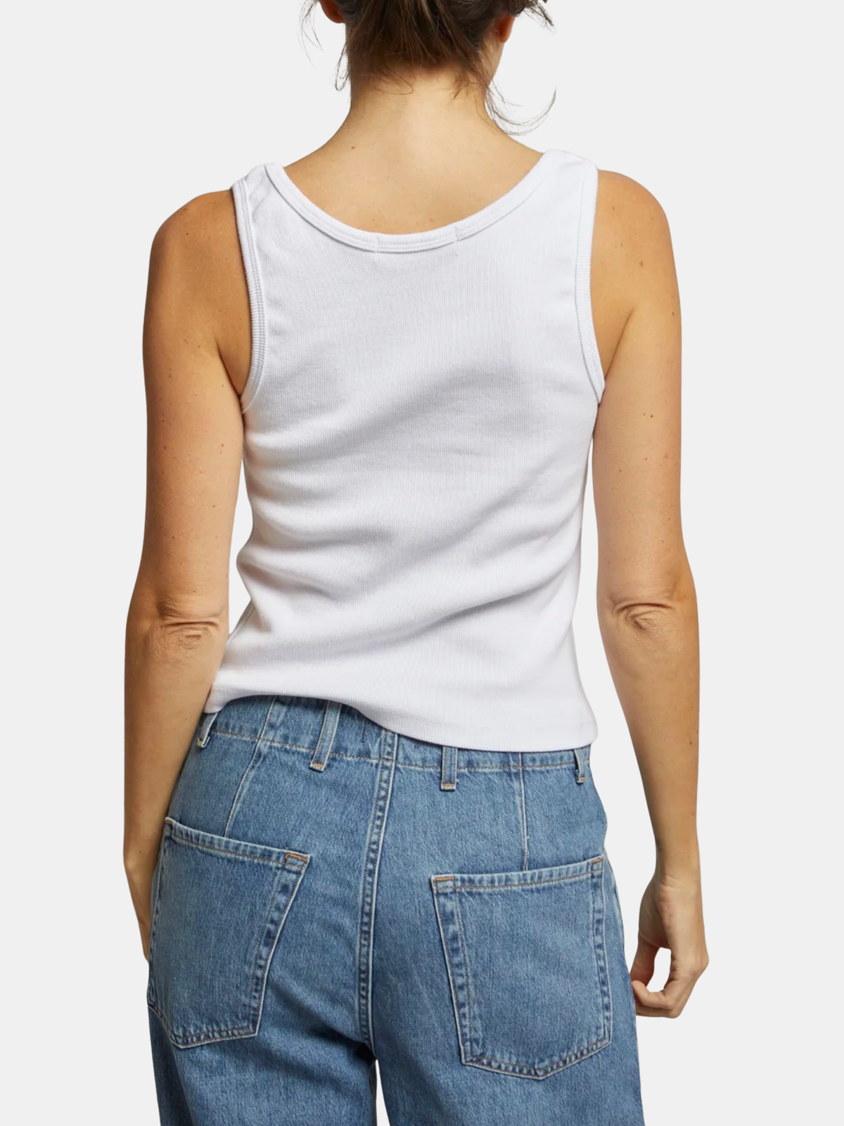 Maria Structured Rib V Neck Tank - Periwinkle
