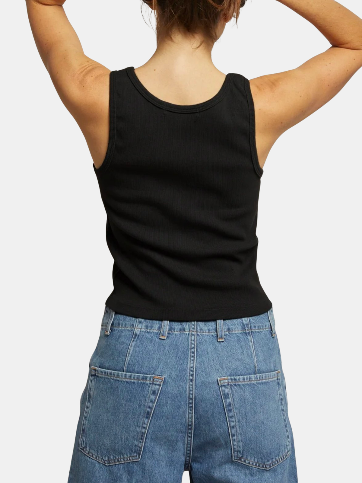 Maria Structured Rib V Neck Tank - Periwinkle