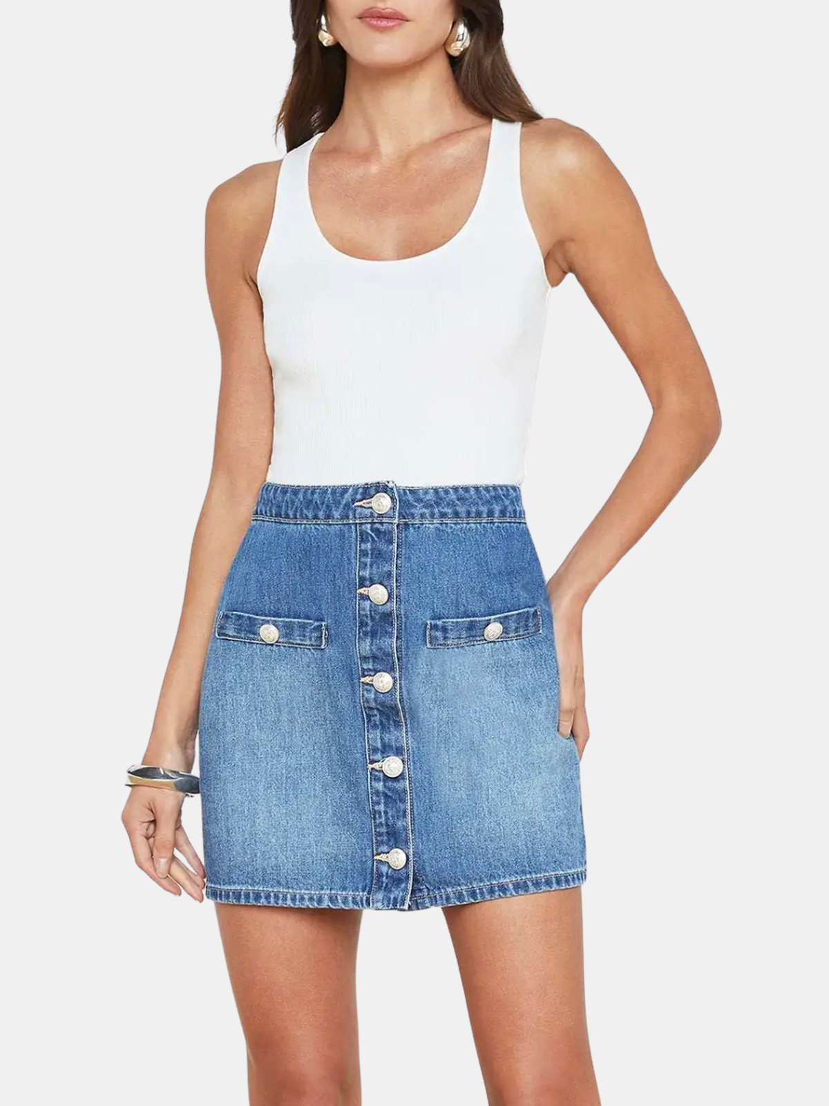 Adira Scoop Neck Tank - Periwinkle