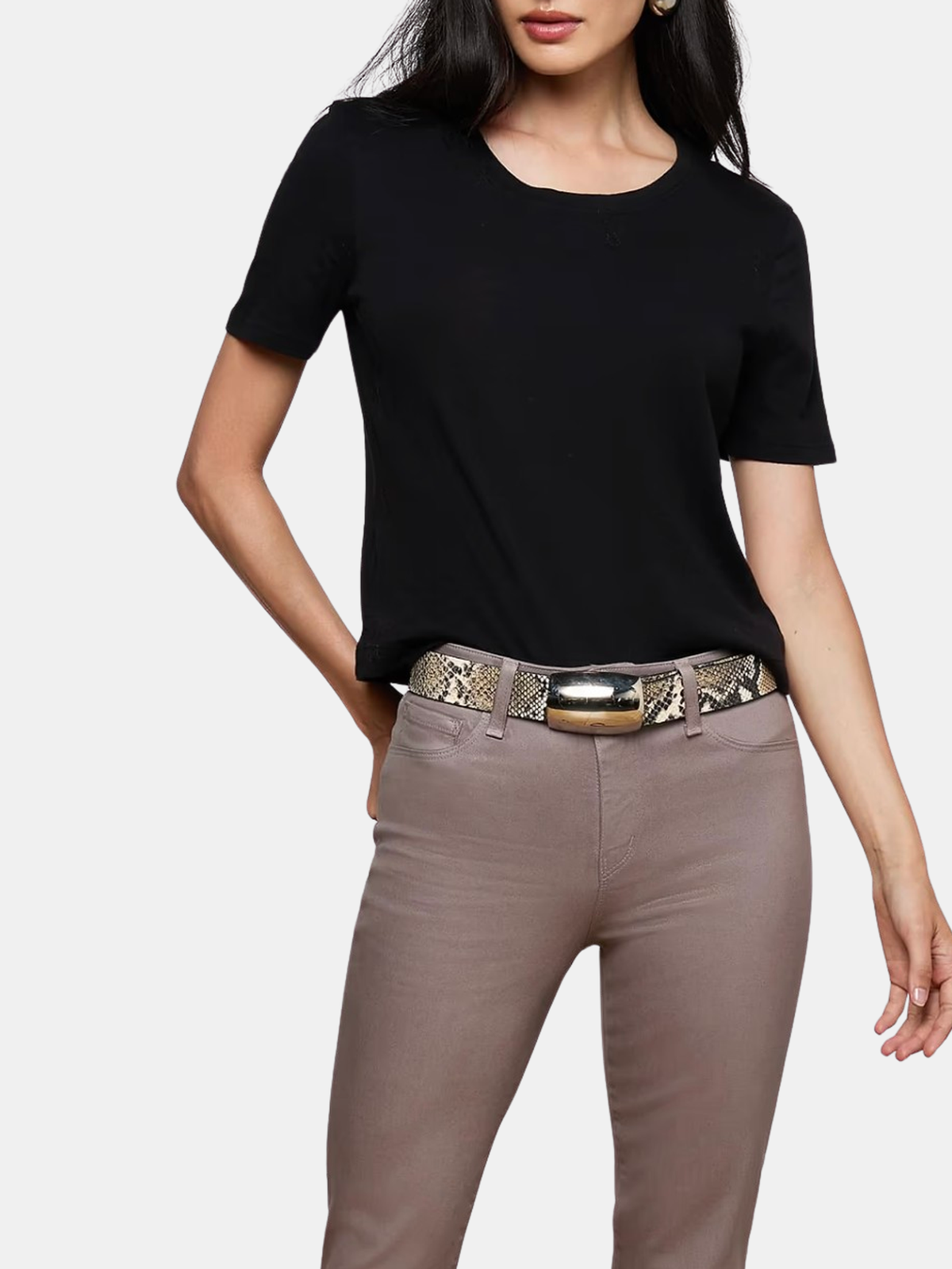 Stormy Short Sleeve Crop Crew Neck Tee - Periwinkle