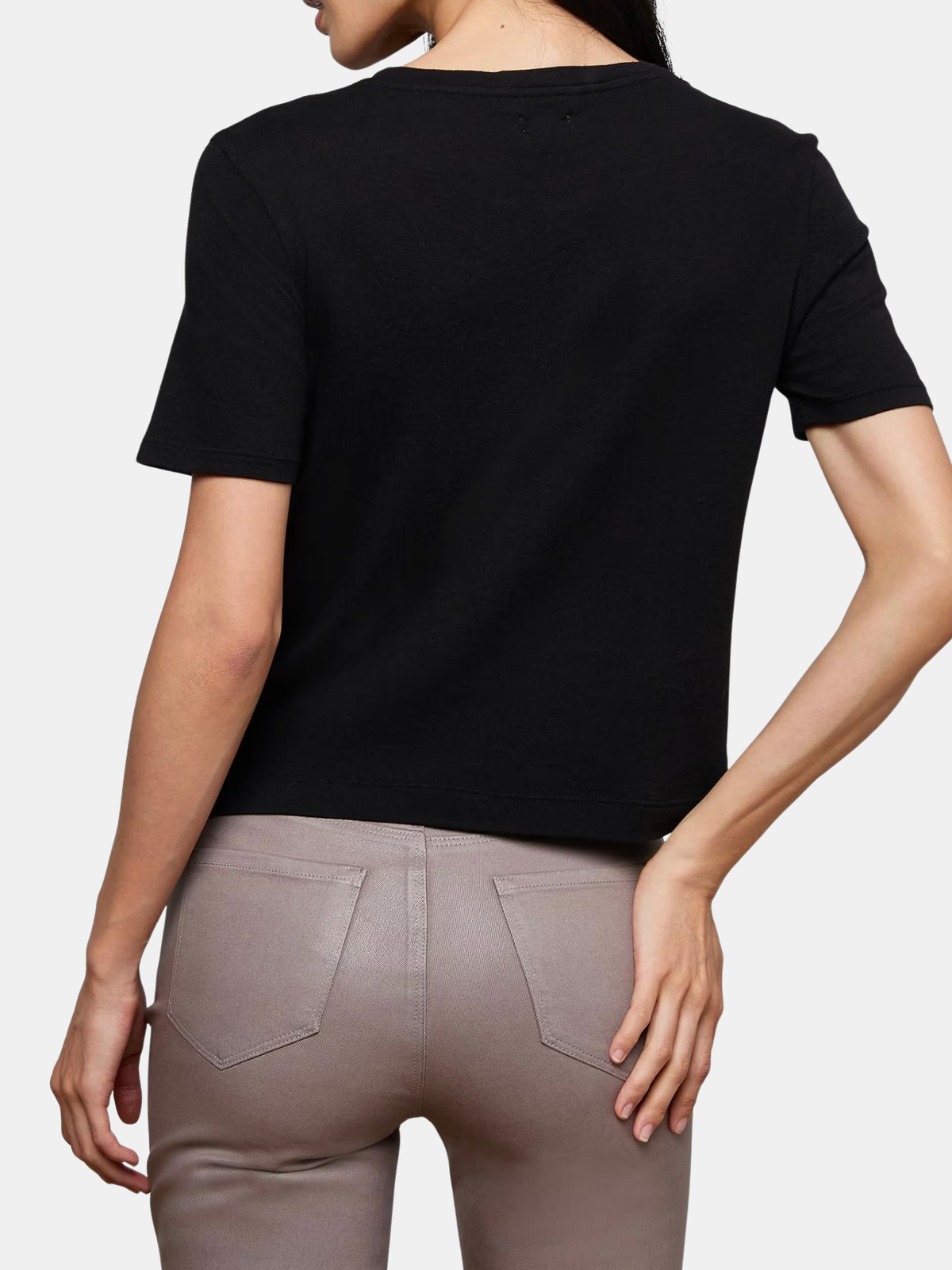 Stormy Short Sleeve Crop Crew Neck Tee - Periwinkle