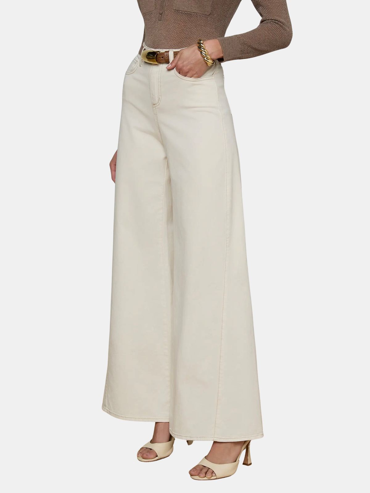 Beau High Rise T-seam Wide Leg Jean - Periwinkle