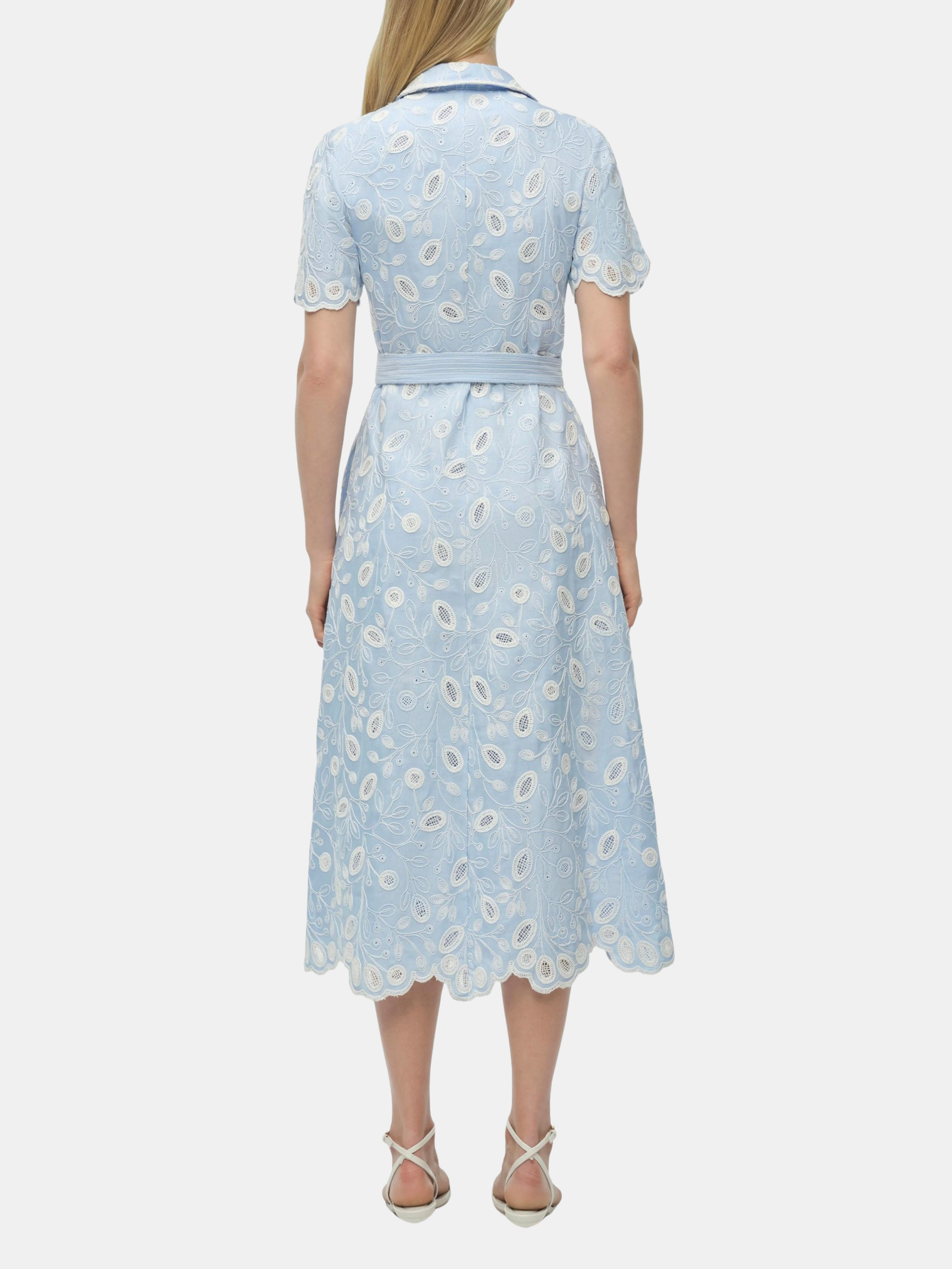 periwinkle midi dress with sleeves The Stelly Puff Sleeve Midi Dress in Periwinkle Blue Large