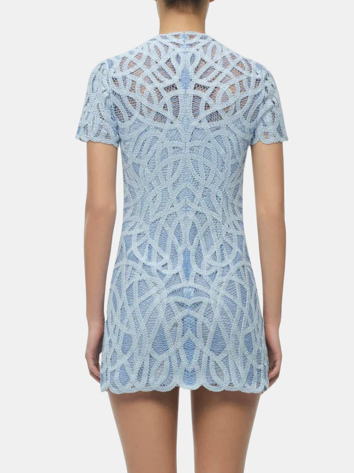 Desiree Macrame Mini Dress - Periwinkle