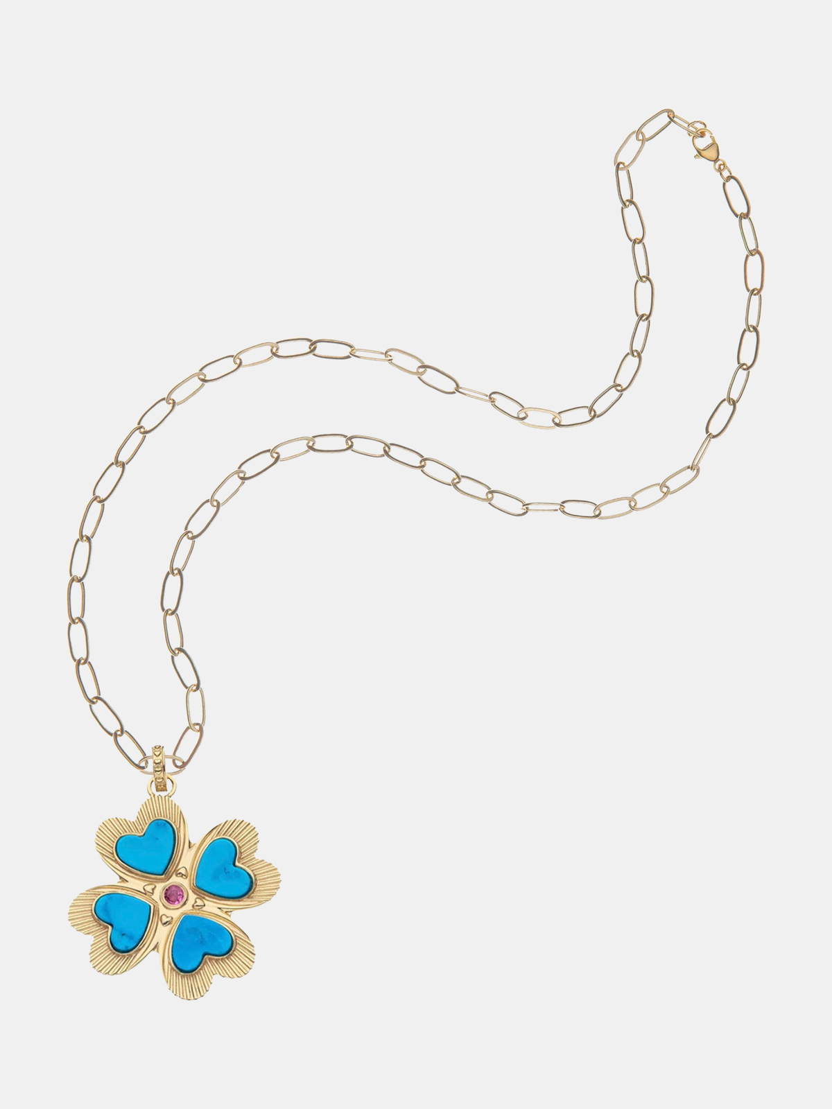 Lucky in Love Clover Pendant - Periwinkle
