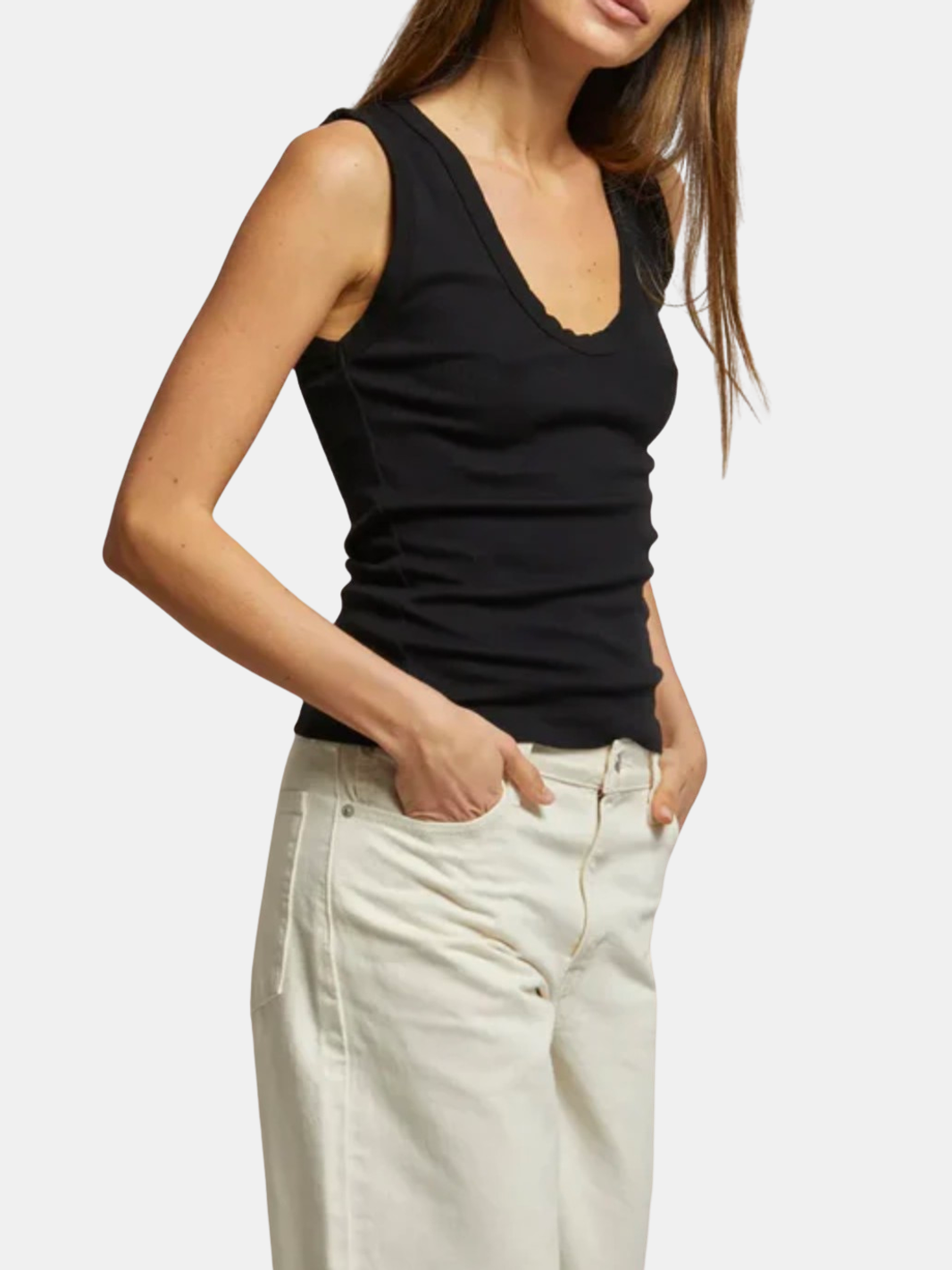 Jordan Luxe Rib U Neck Tank - Periwinkle