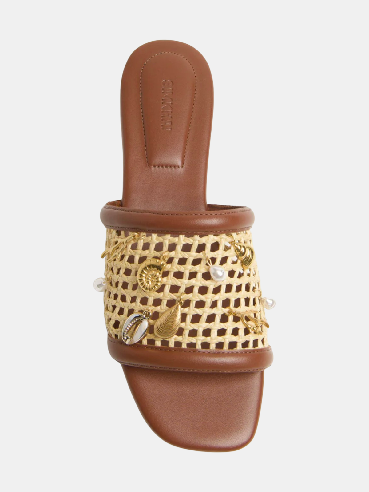 Caspian Raffia Netted Flat Sandal - Periwinkle