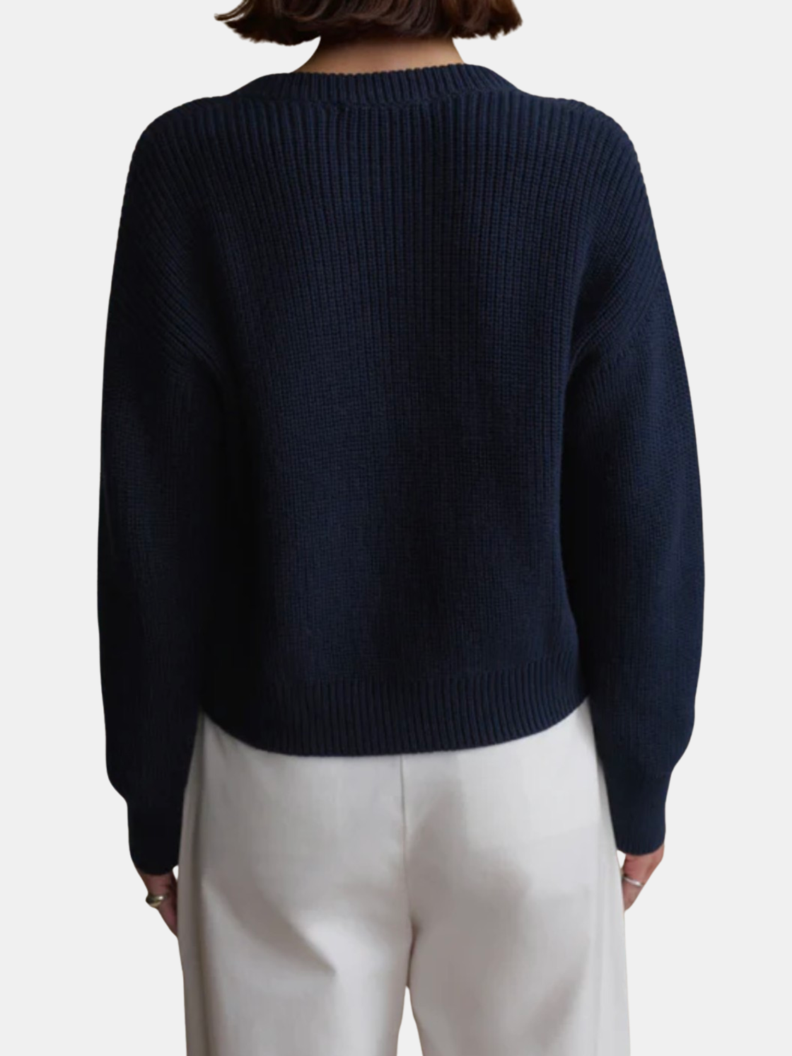 Cotton Hayes Crewneck Cardigan - Periwinkle