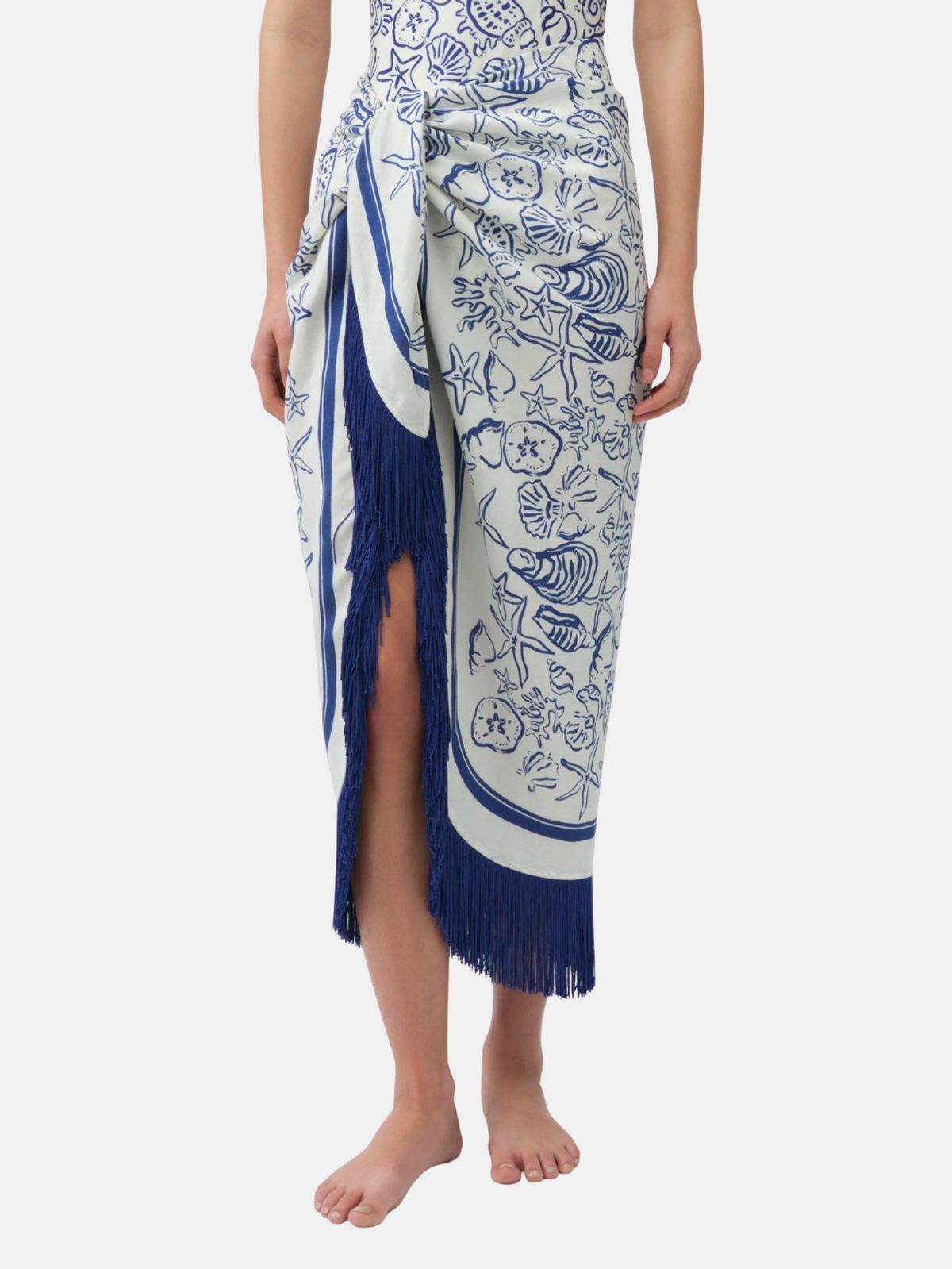 Russo Pareo With Fringe - Periwinkle