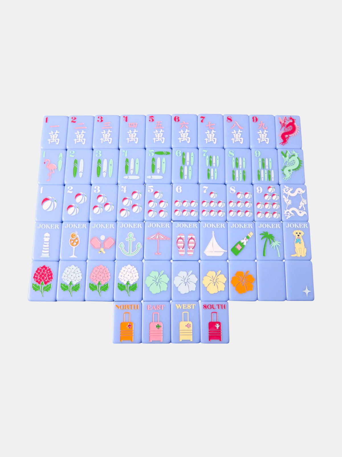 Bespoke X Gray Malin Beach Club Mahjong Tiles - Periwinkle