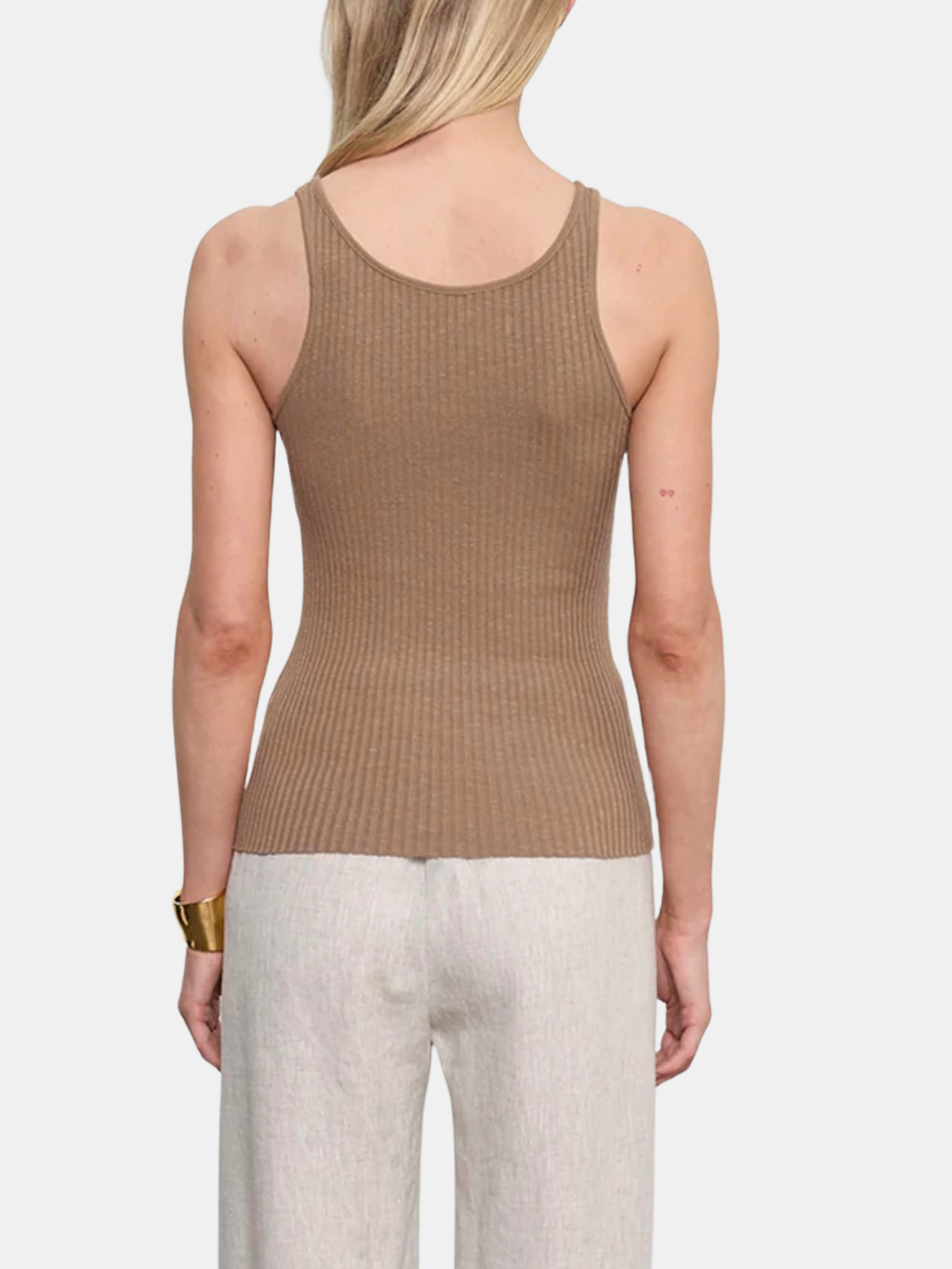 Military Rib Slim Tank - Periwinkle