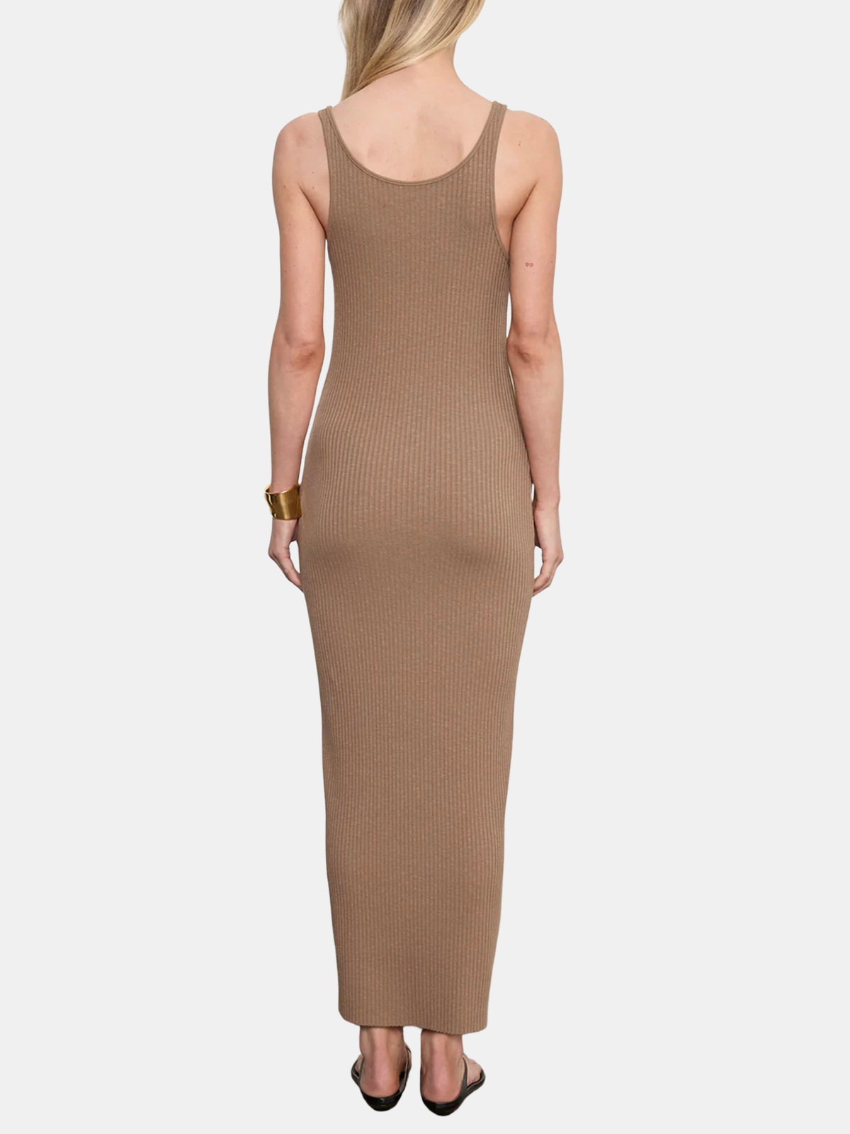Military Rib Slim Tank Dress - Periwinkle