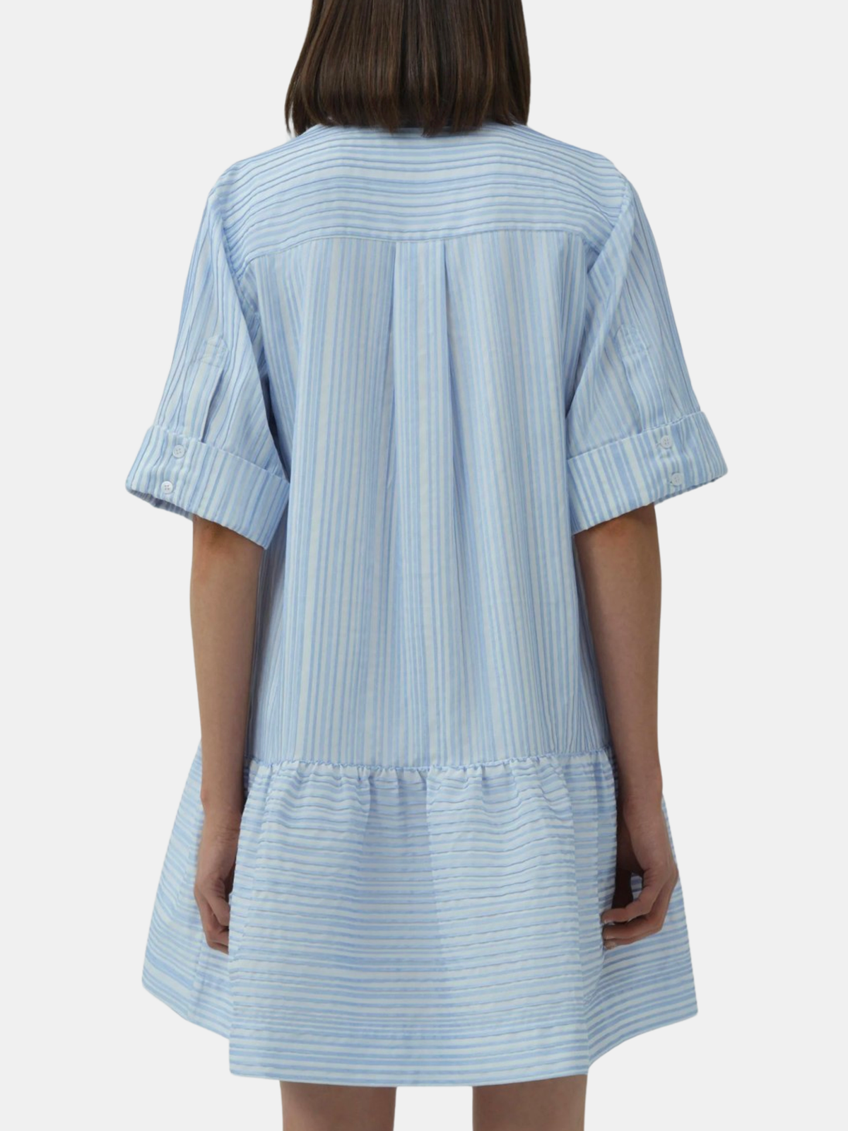 Cris Short Sleeve Shirt Dress - Periwinkle