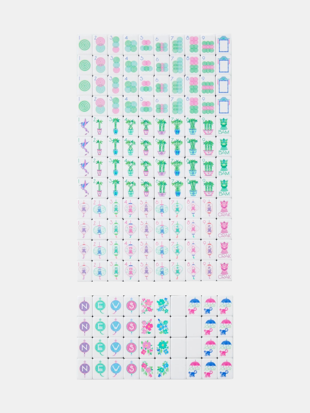 Jasmine Mahjong Tiles - Periwinkle