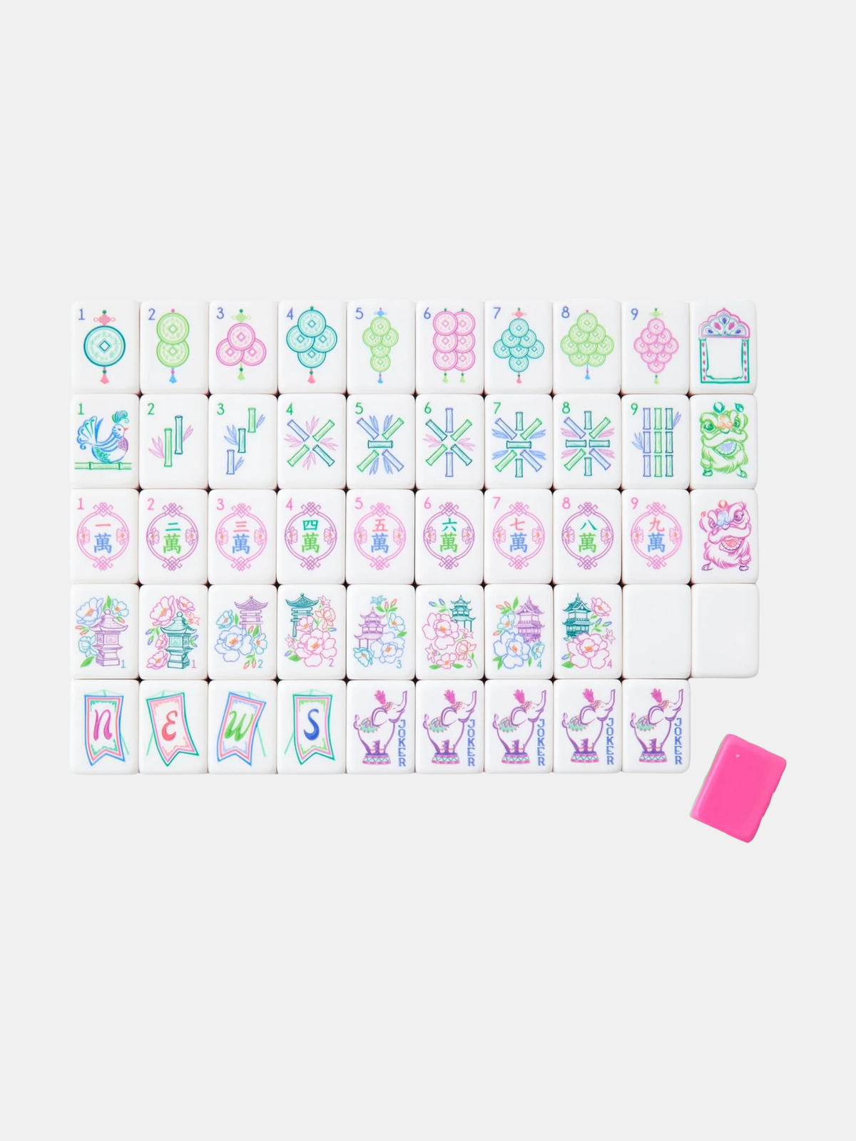 Amara Mahjong Tiles - Periwinkle