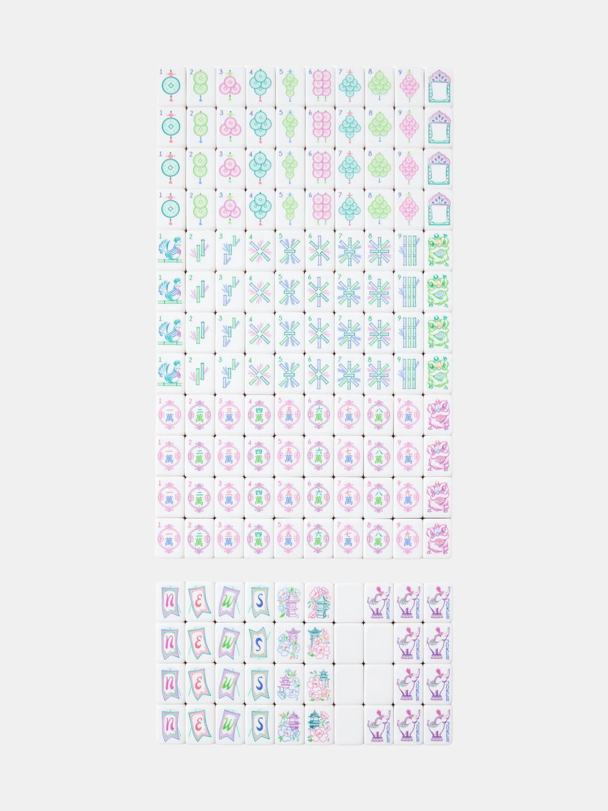 Amara Mahjong Tiles - Periwinkle