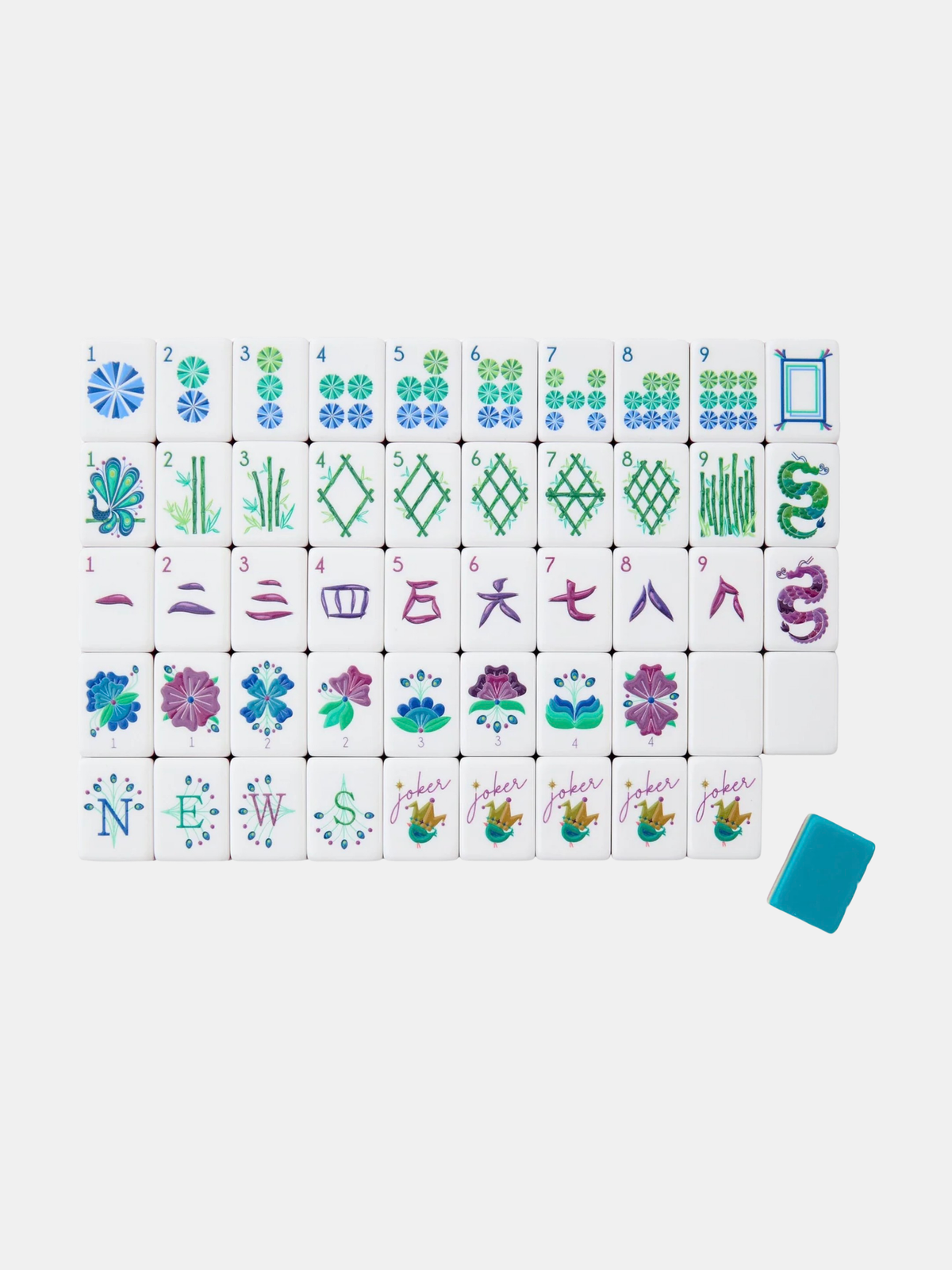 Lagoon Mahjong Tiles - Periwinkle