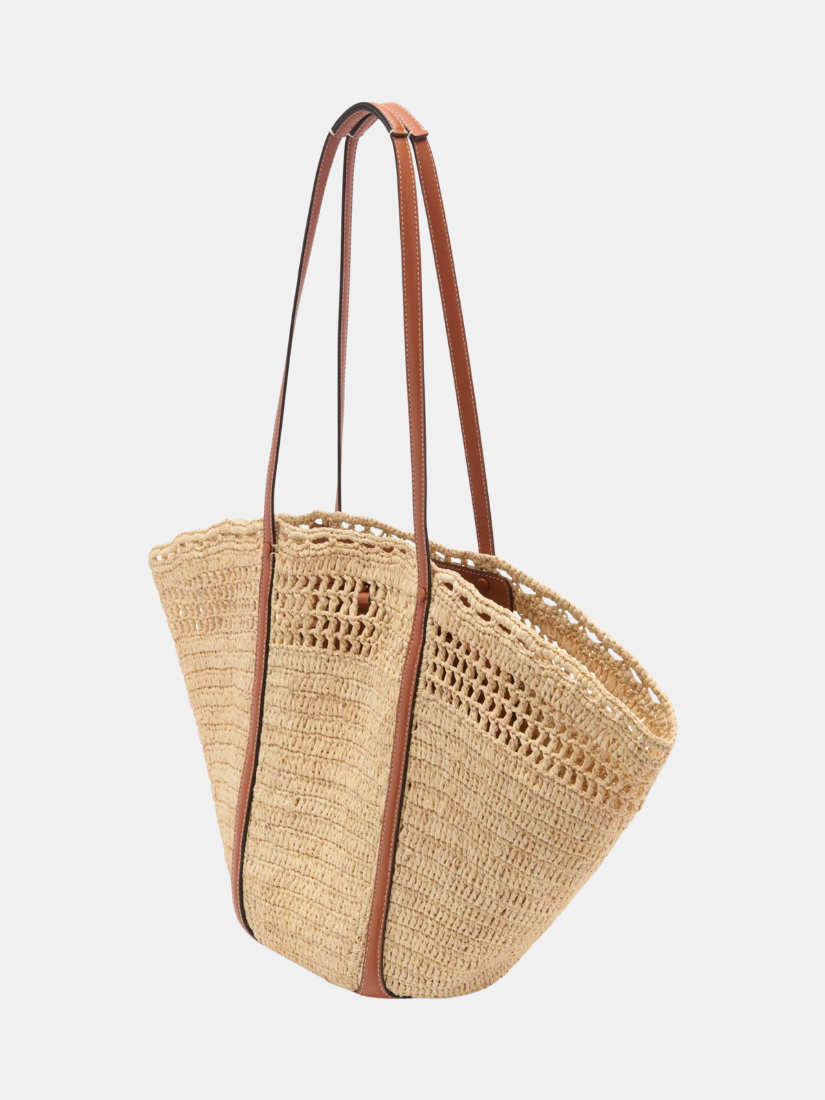 Marina Raffia Tote - Periwinkle